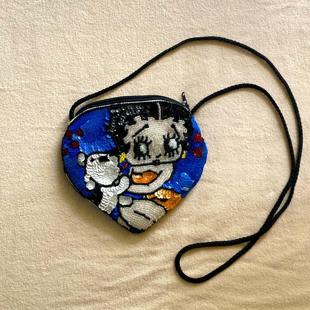 Rare Betty Boop Sequin Padded Vintage Purse